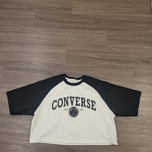 Converse Cropped Black & White Top Sz Small
